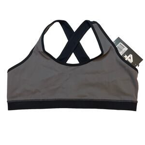 Four Laps Infinity Sports Bra Graphite Black XL New
